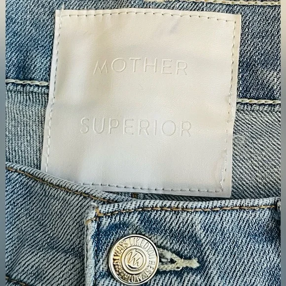 Mother The Dazzler Shift Not Rough Enough Insider Crop Step Fray Size 28 Blue - Picture 9 of 11